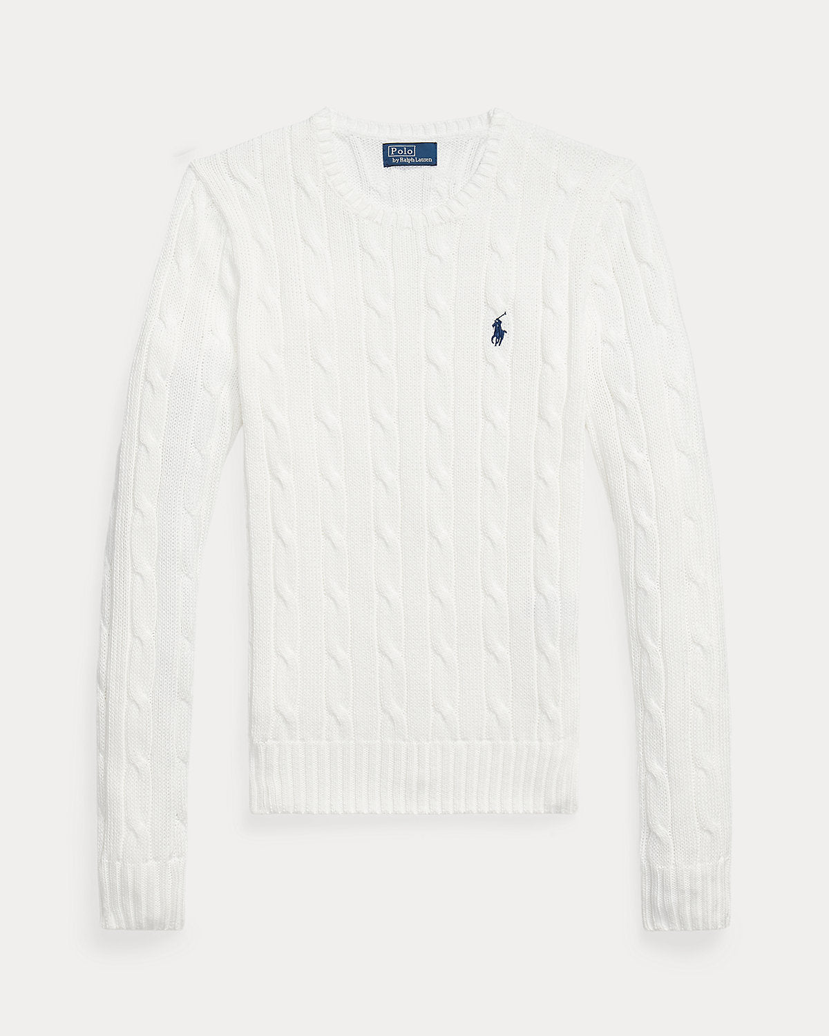 Cable-Knit Cotton Crewneck Sweater