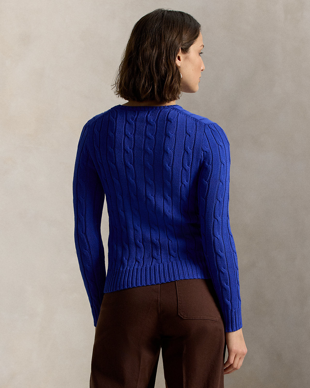 Cable-Knit Cotton Crewneck Sweater