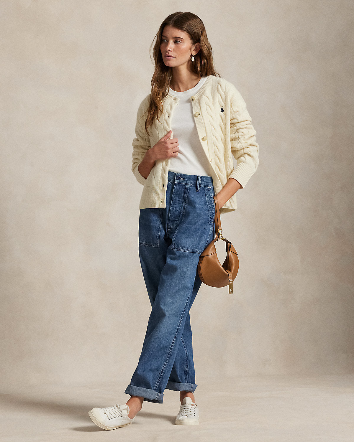 Cable-Knit Wool-Cashmere Cardigan