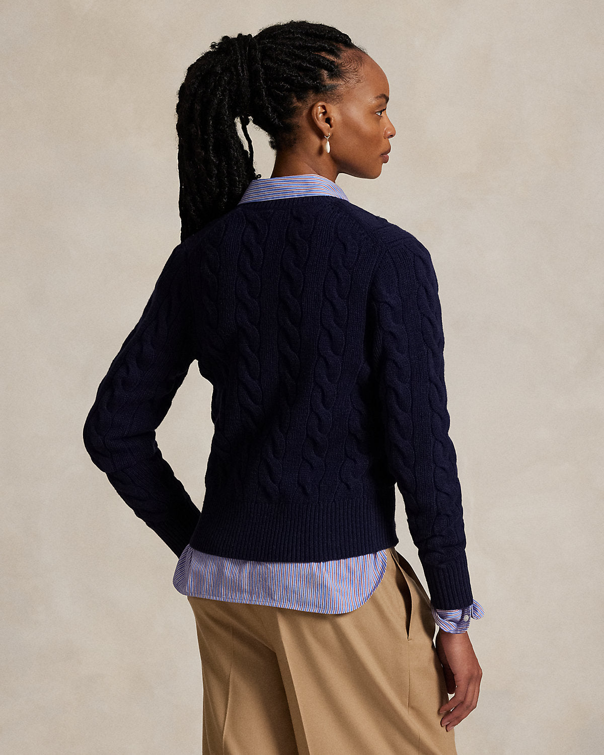 Cable-Knit Wool-Cashmere Cardigan