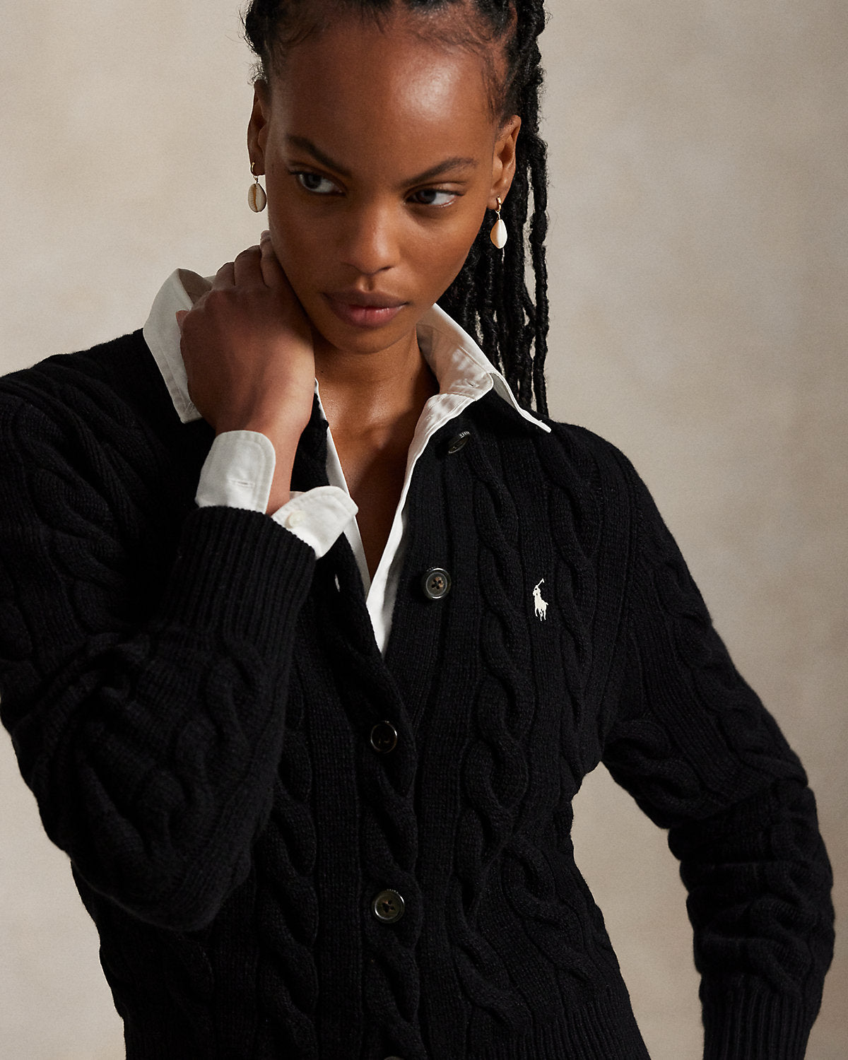 Cable-Knit Wool-Cashmere Cardigan