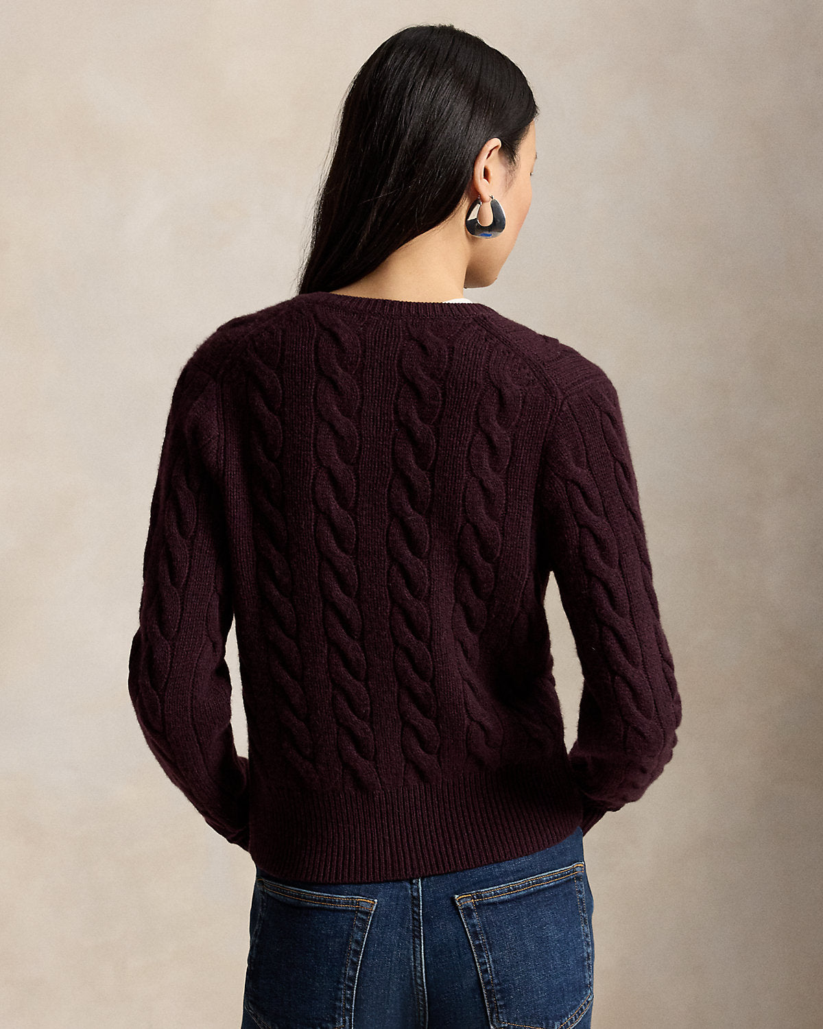 Cable-Knit Wool-Cashmere Cardigan