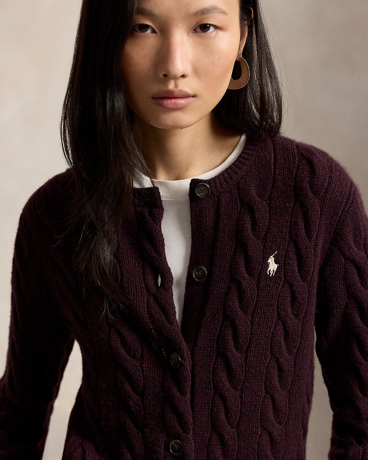 Cable-Knit Wool-Cashmere Cardigan