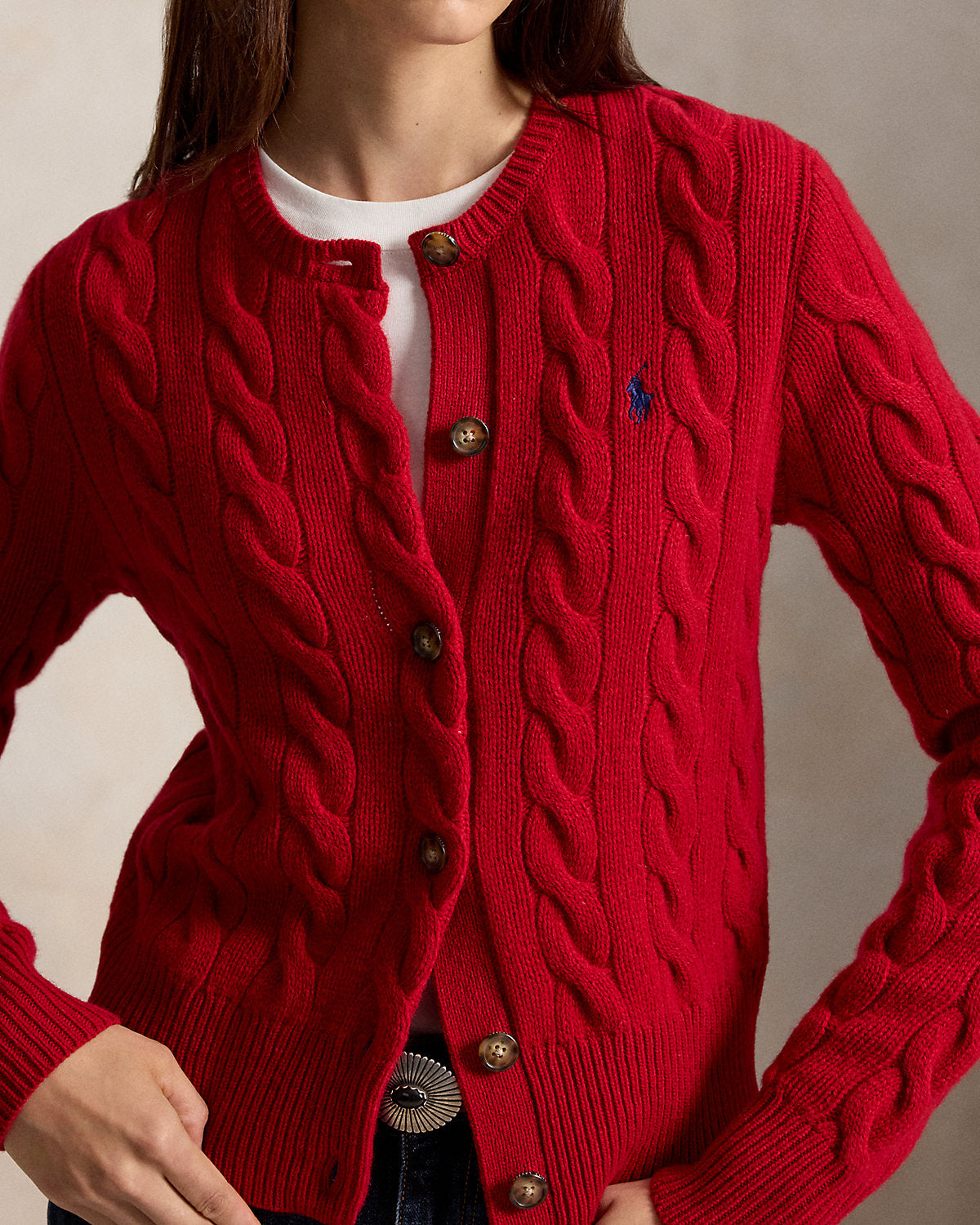 Cable-Knit Wool-Cashmere Cardigan