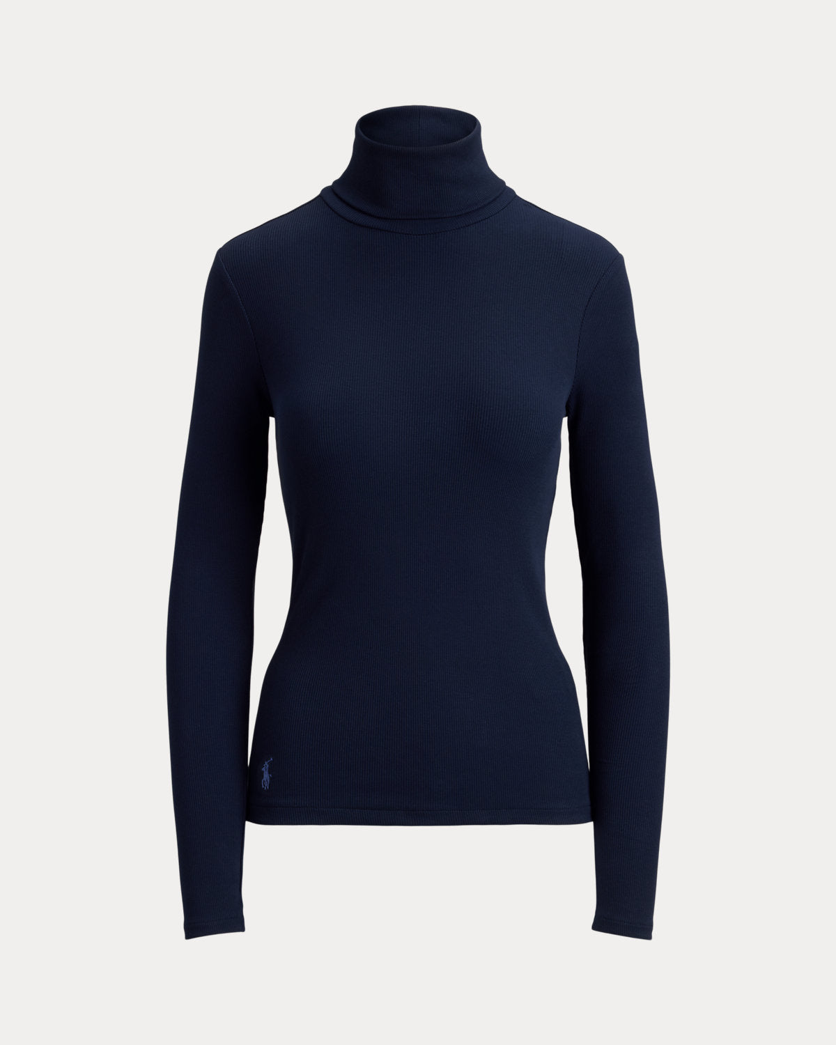 Stretch-Cotton Ribbed Turtleneck