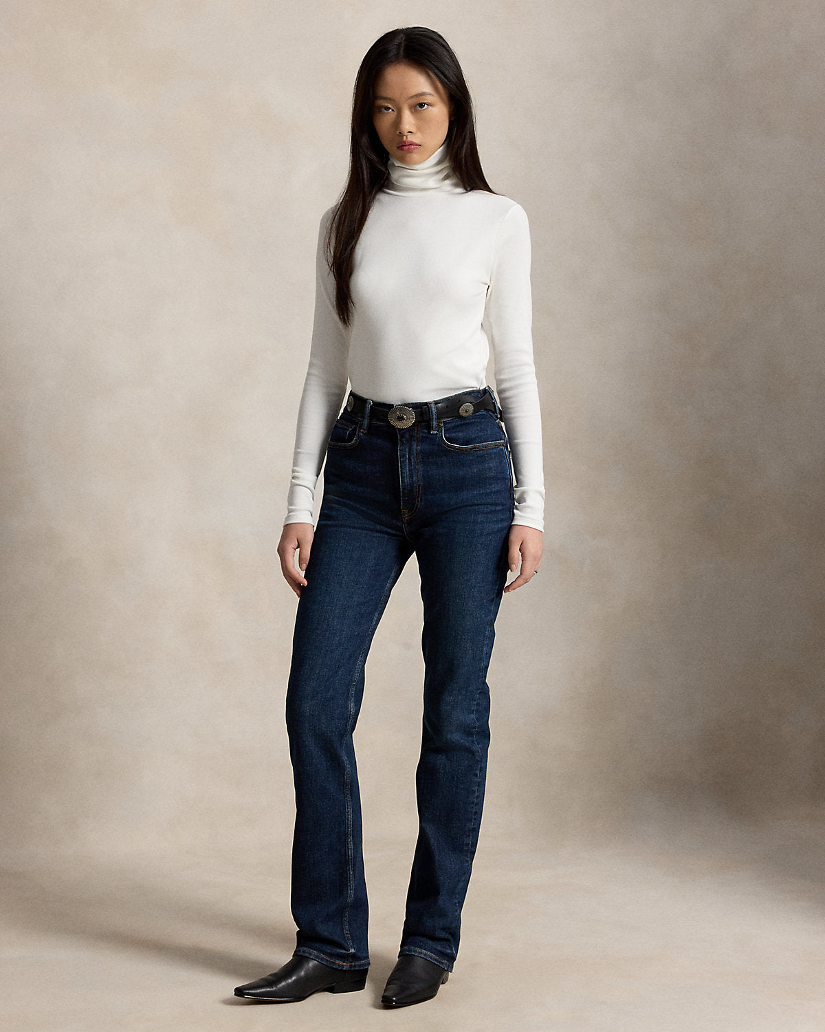 Stretch-Cotton Ribbed Turtleneck