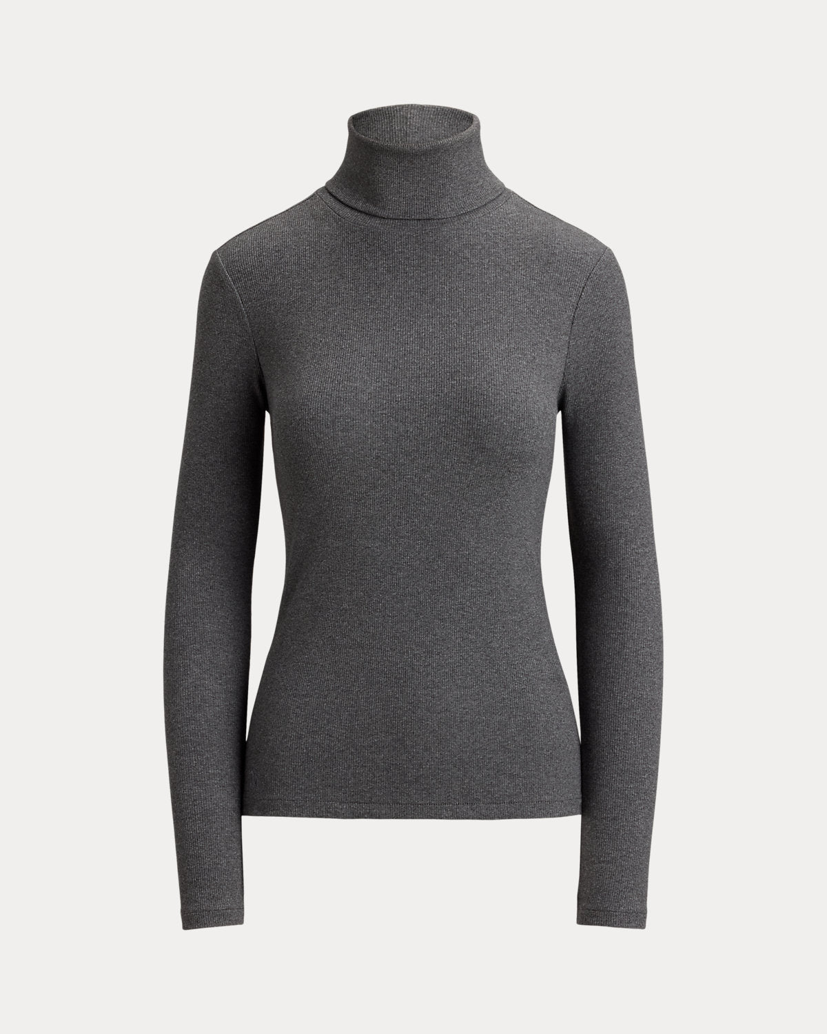 Stretch-Cotton Ribbed Turtleneck