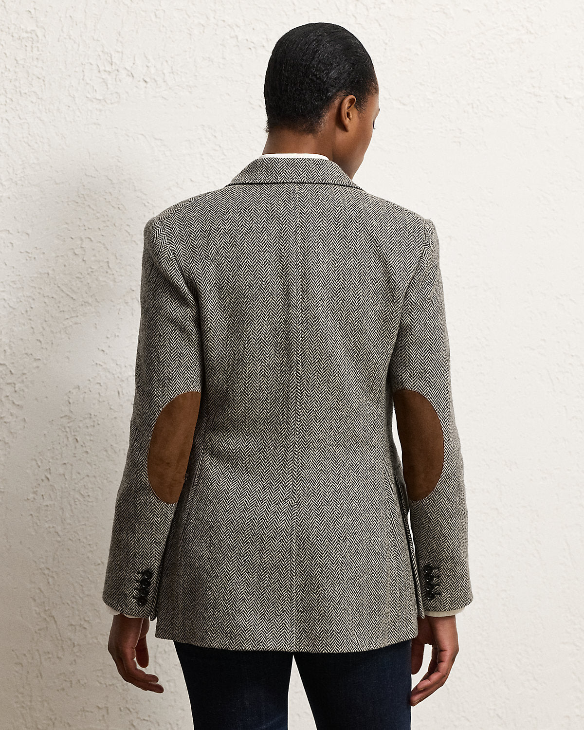 Preston Herringbone Tweed Jacket Black/Cream