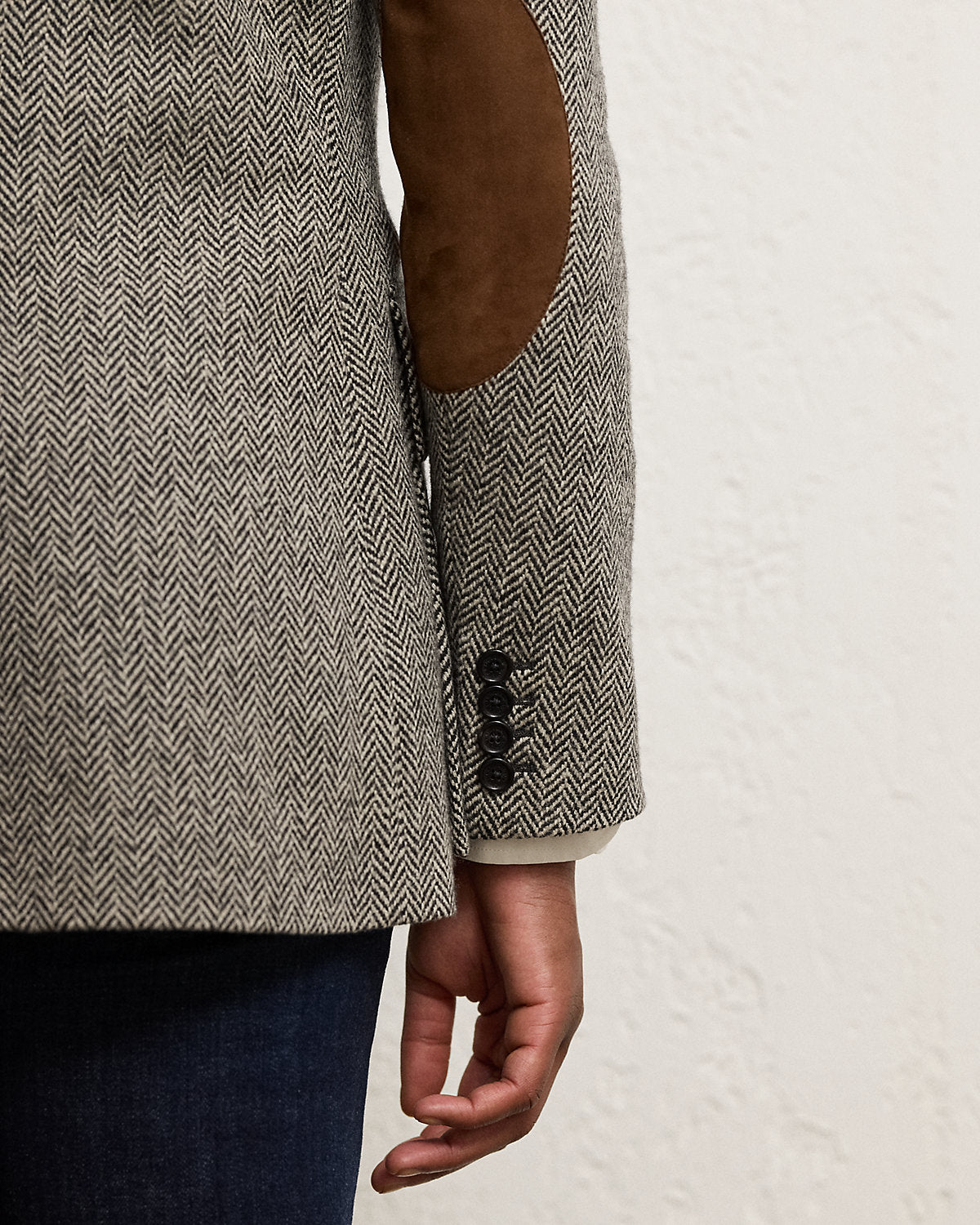 Preston Herringbone Tweed Jacket Black/Cream