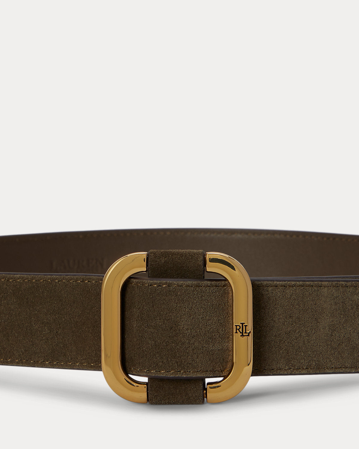 Slide-Buckle Suede Belt