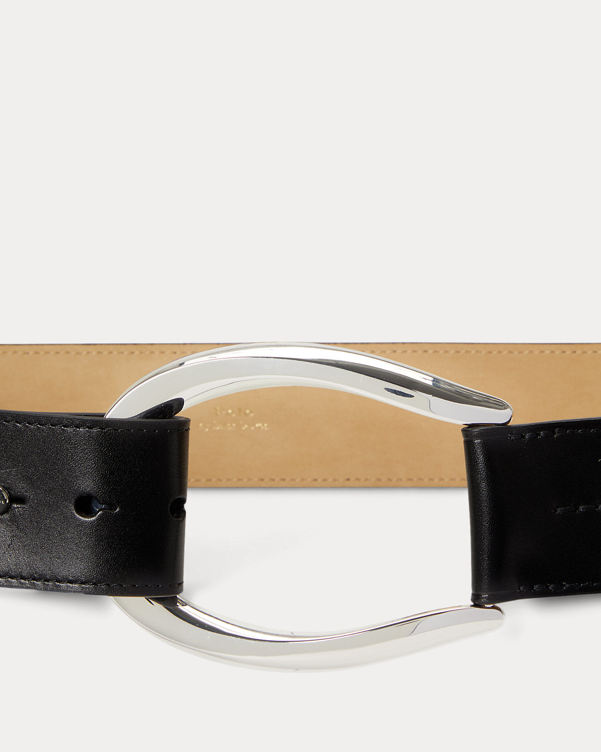Stirrup-Buckle Wide Leather Belt