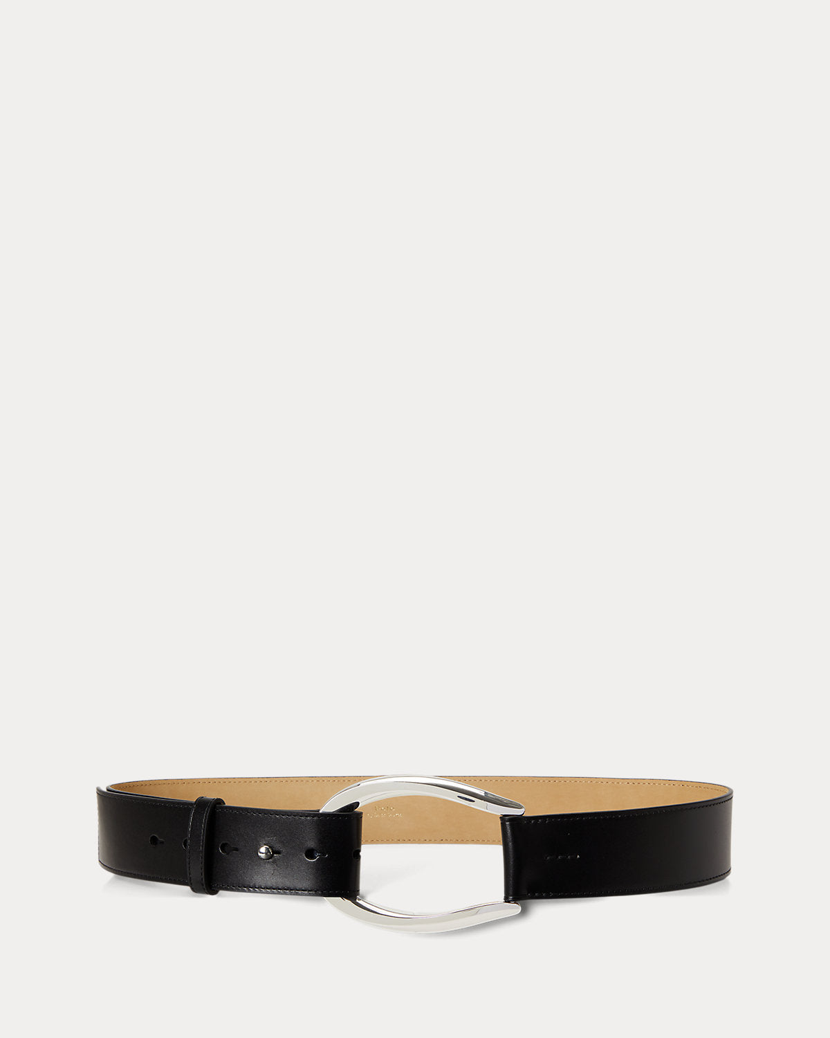 Stirrup-Buckle Wide Leather Belt