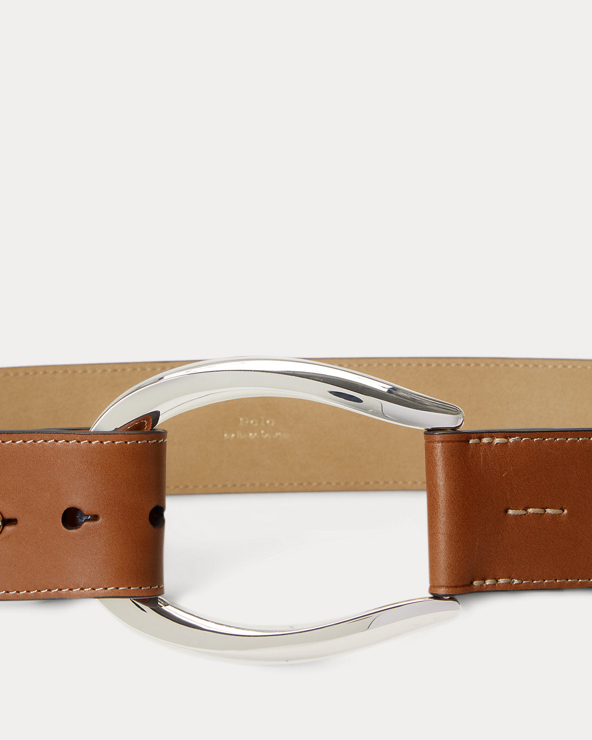 Stirrup-Buckle Wide Leather Belt