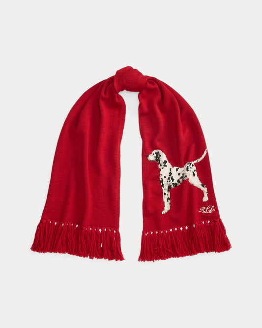 Fringe-Trim Dalmatian Scarf
