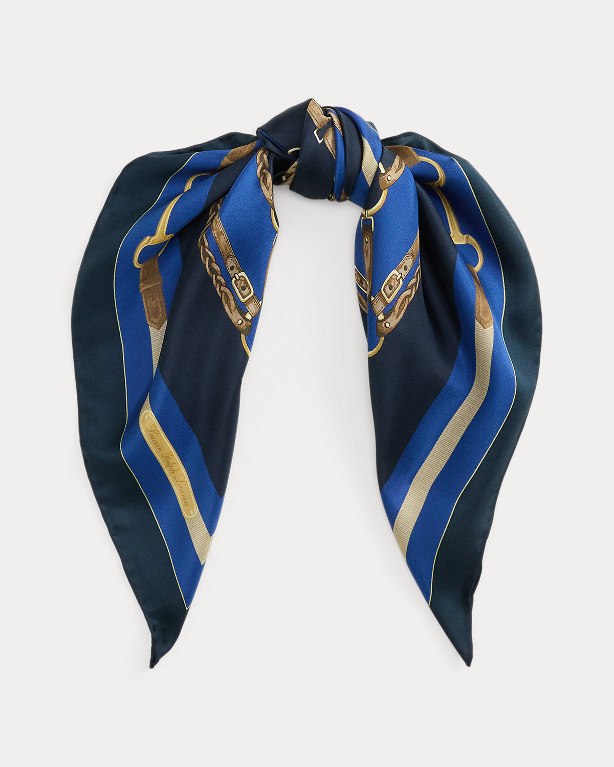 Horse & Belting-Print Silk Square Scarf