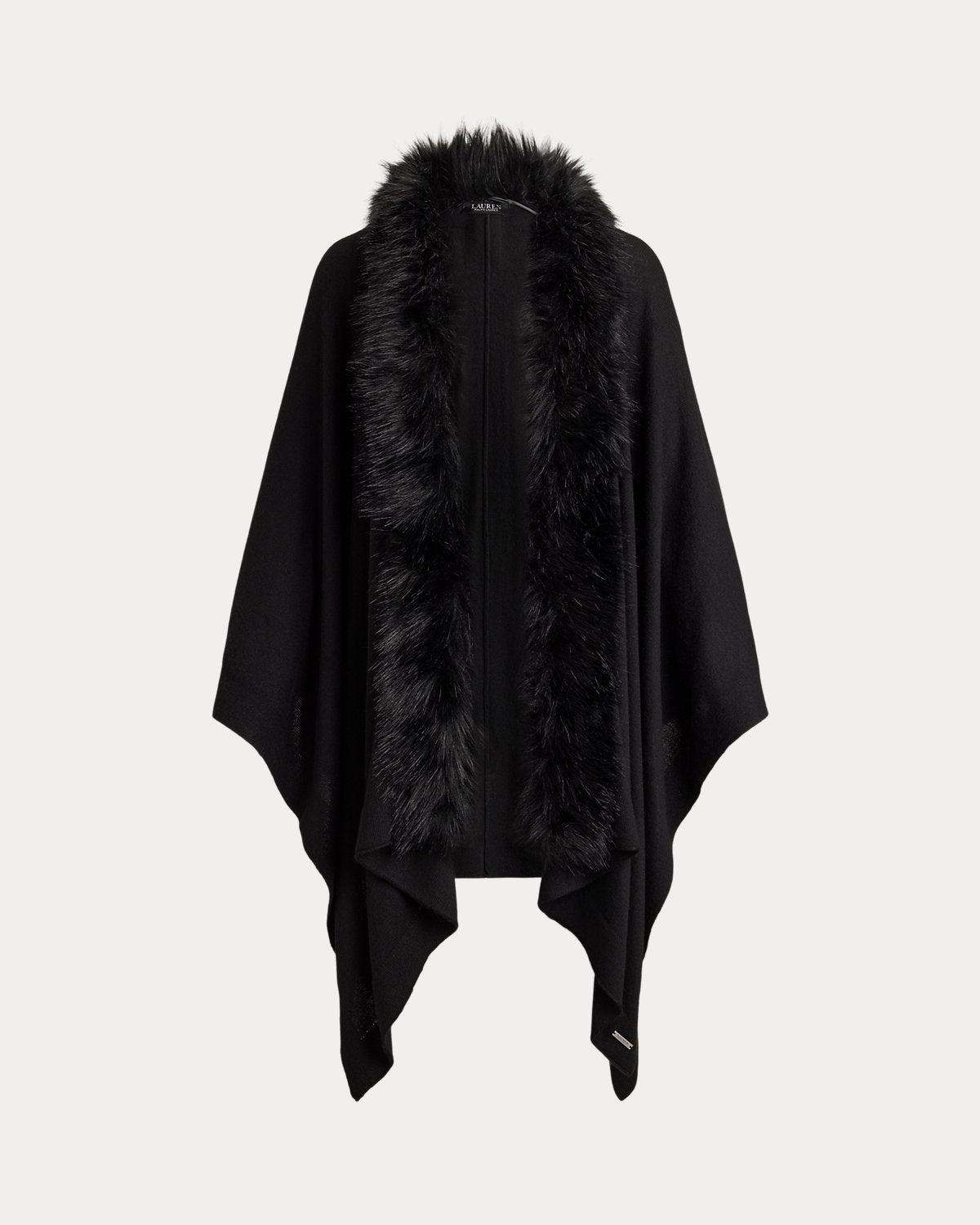 Faux-Fur-Trim Ruana