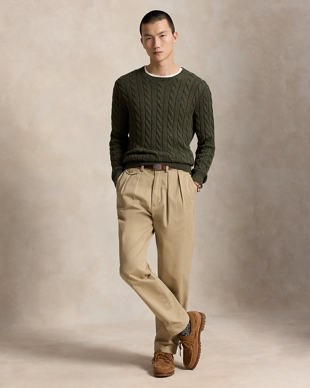 Cable-Knit Cotton Sweater
