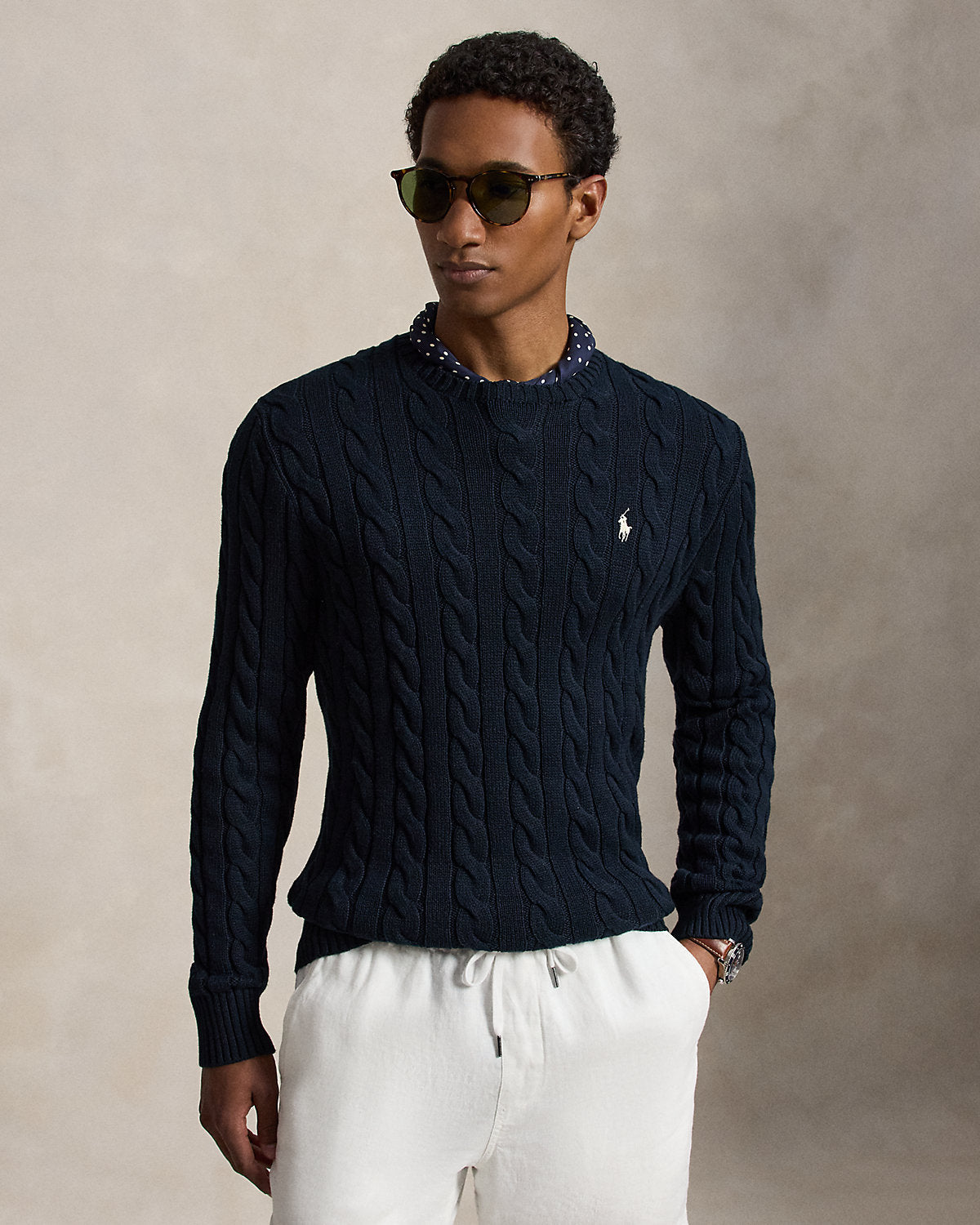 Cable-Knit Cotton Sweater