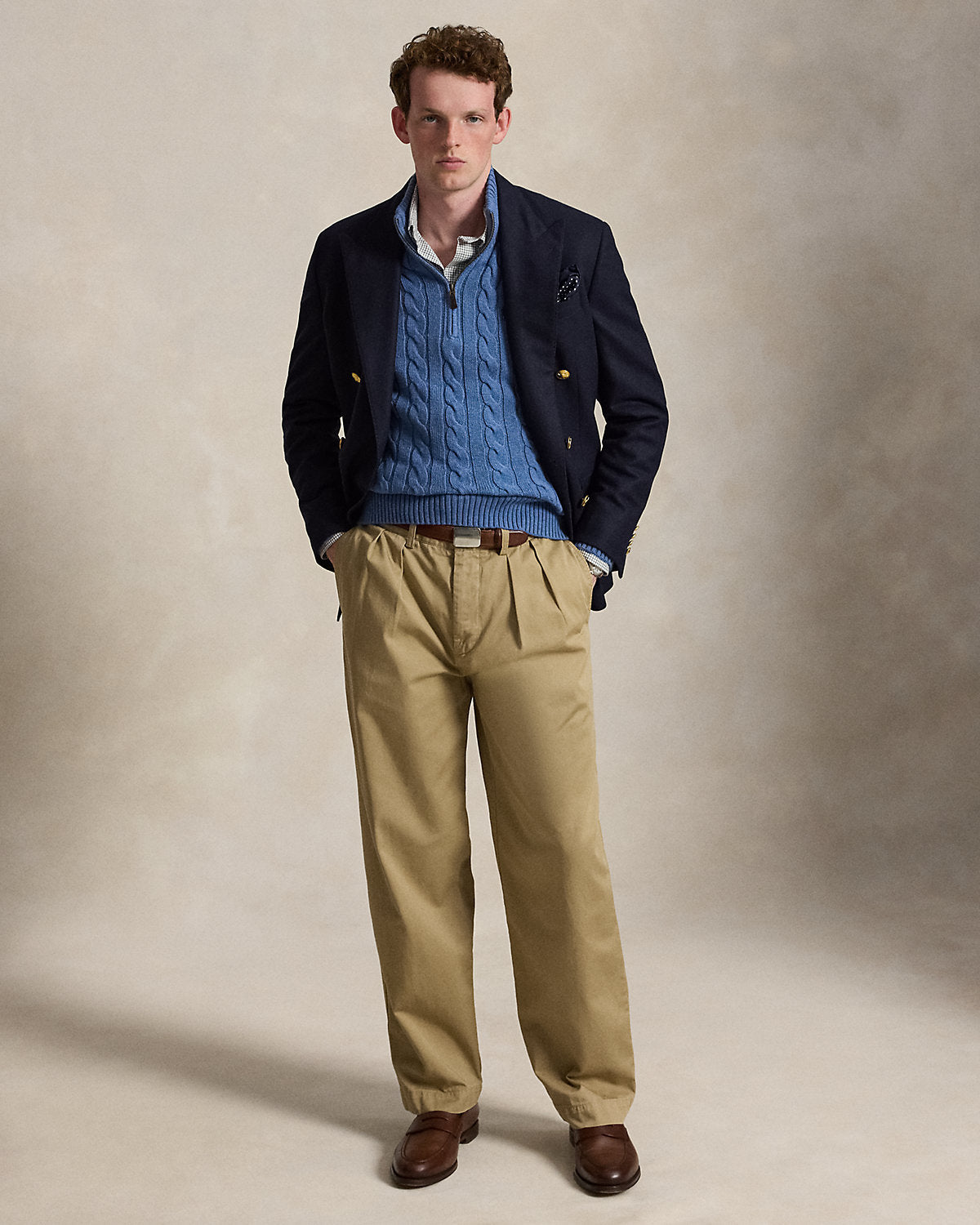 Cable-Knit Cotton Quarter-Zip Sweater