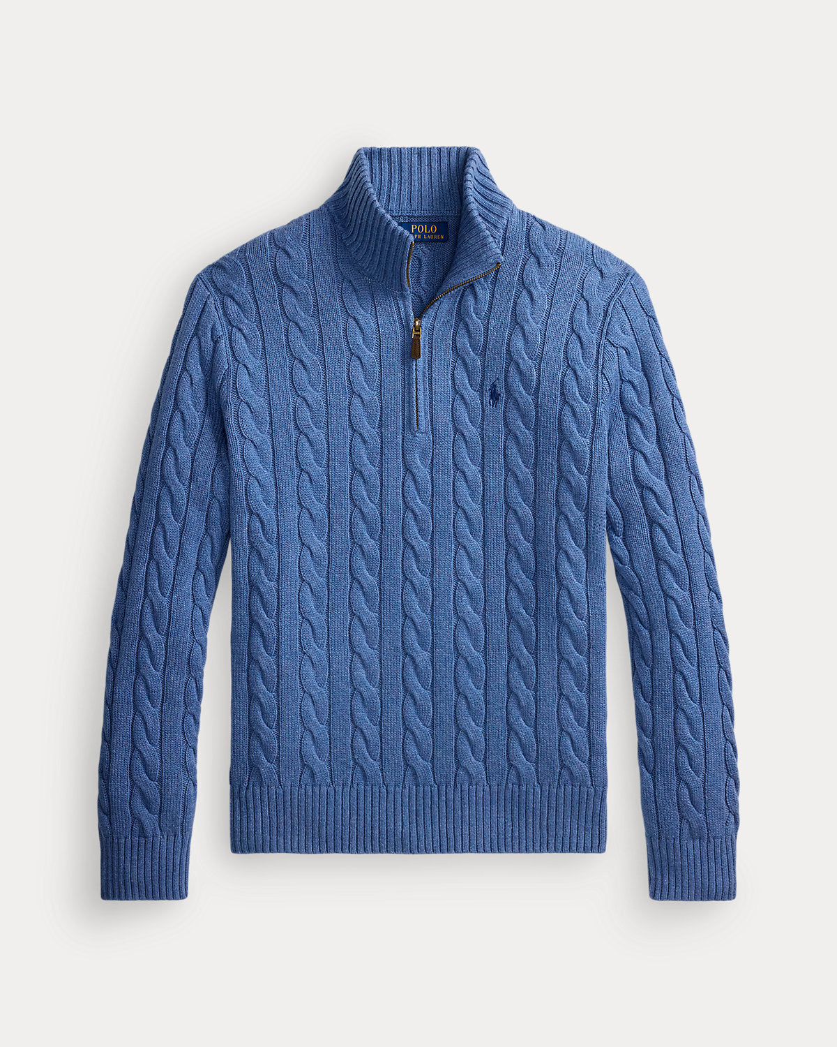 Cable-Knit Cotton Quarter-Zip Sweater