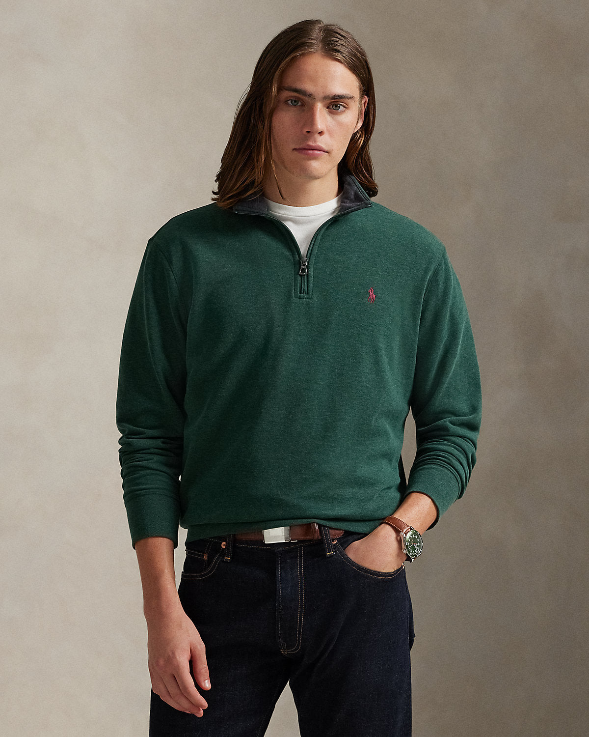 Luxury Jersey Quarter-Zip Pullover
