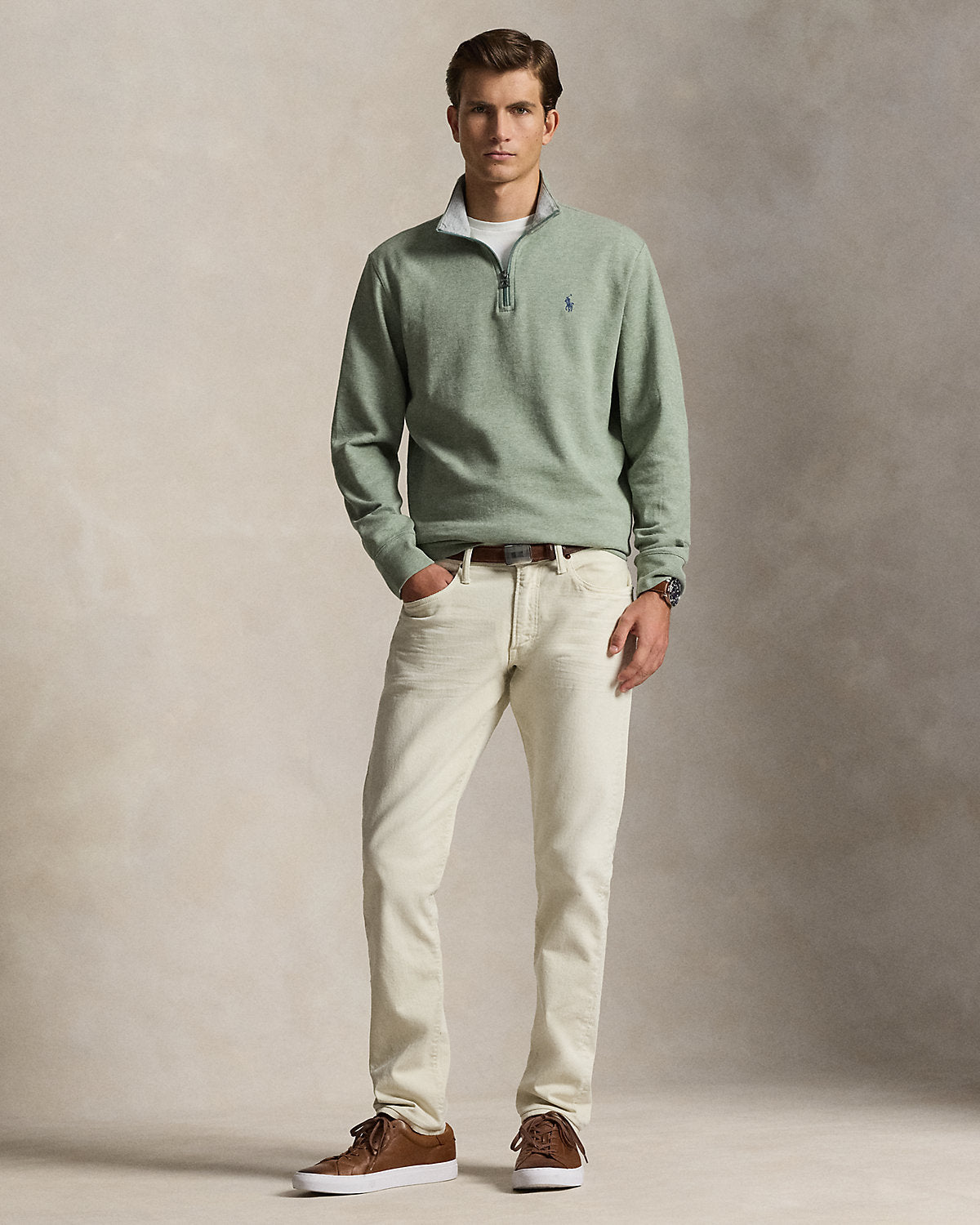 Luxury Jersey Quarter-Zip Pullover