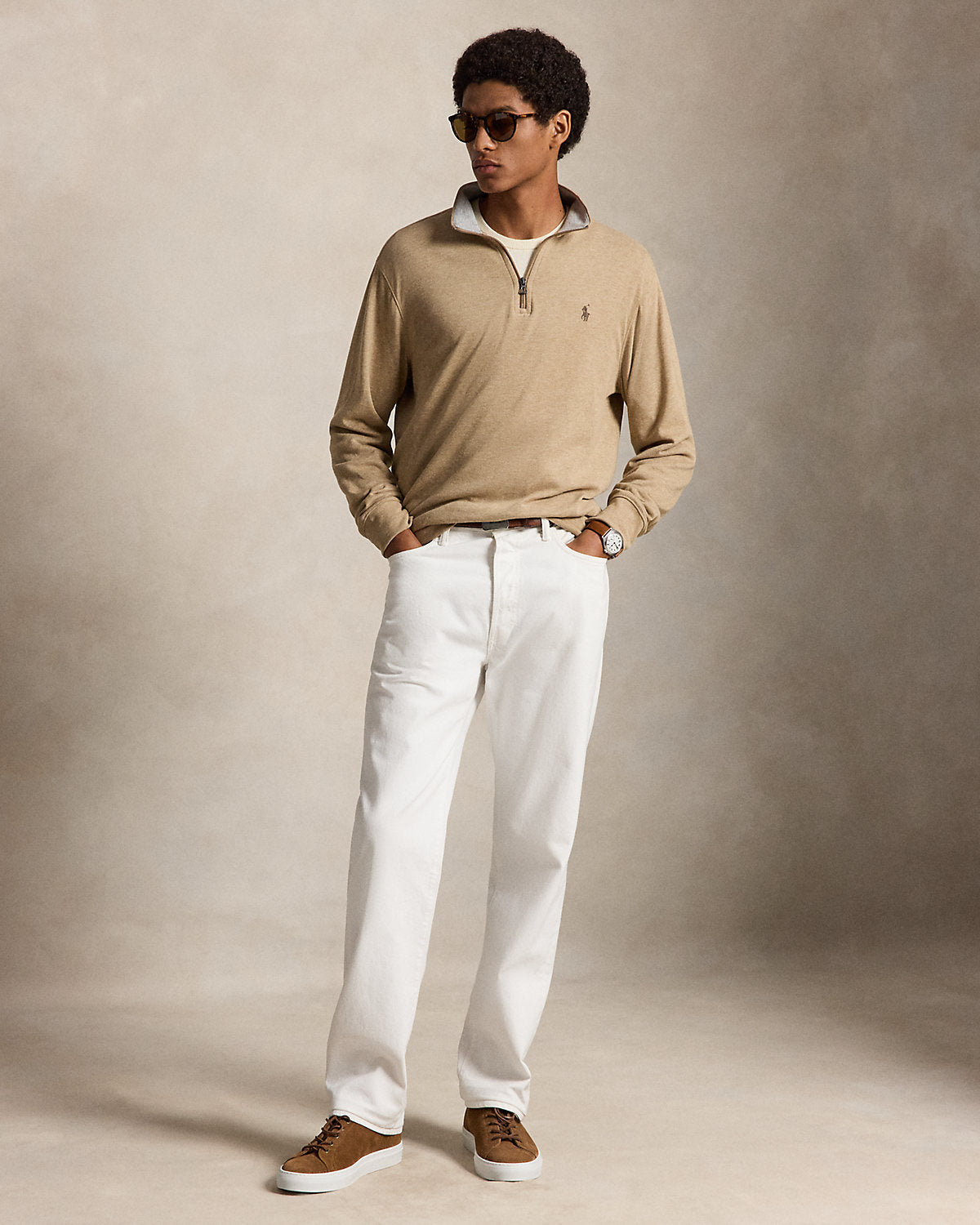 Luxury Jersey Quarter-Zip Pullover