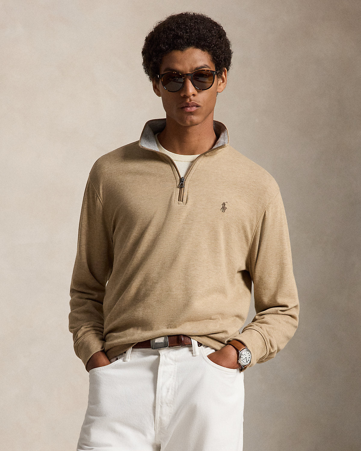 Luxury Jersey Quarter-Zip Pullover