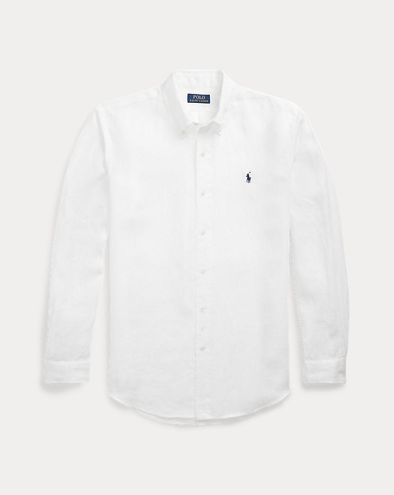 Slim Fit Linen Shirt Ceramic White