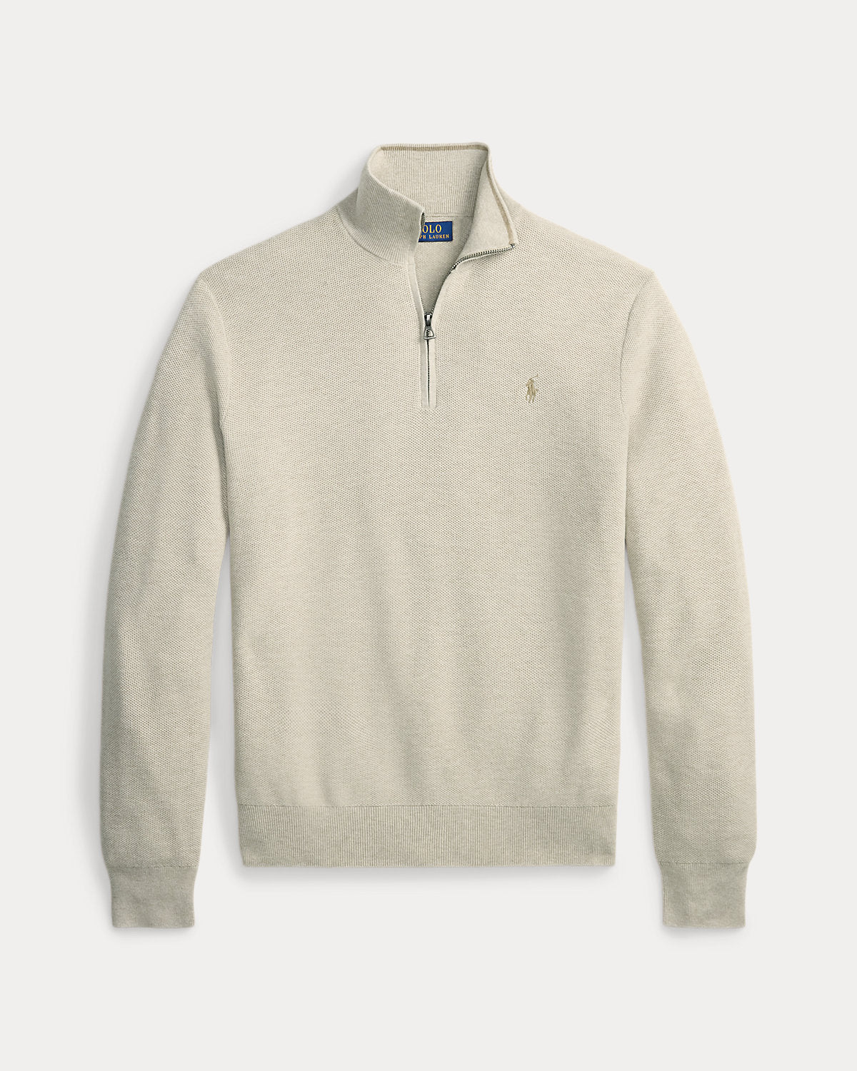 Mesh-Knit Cotton Quarter-Zip Sweater