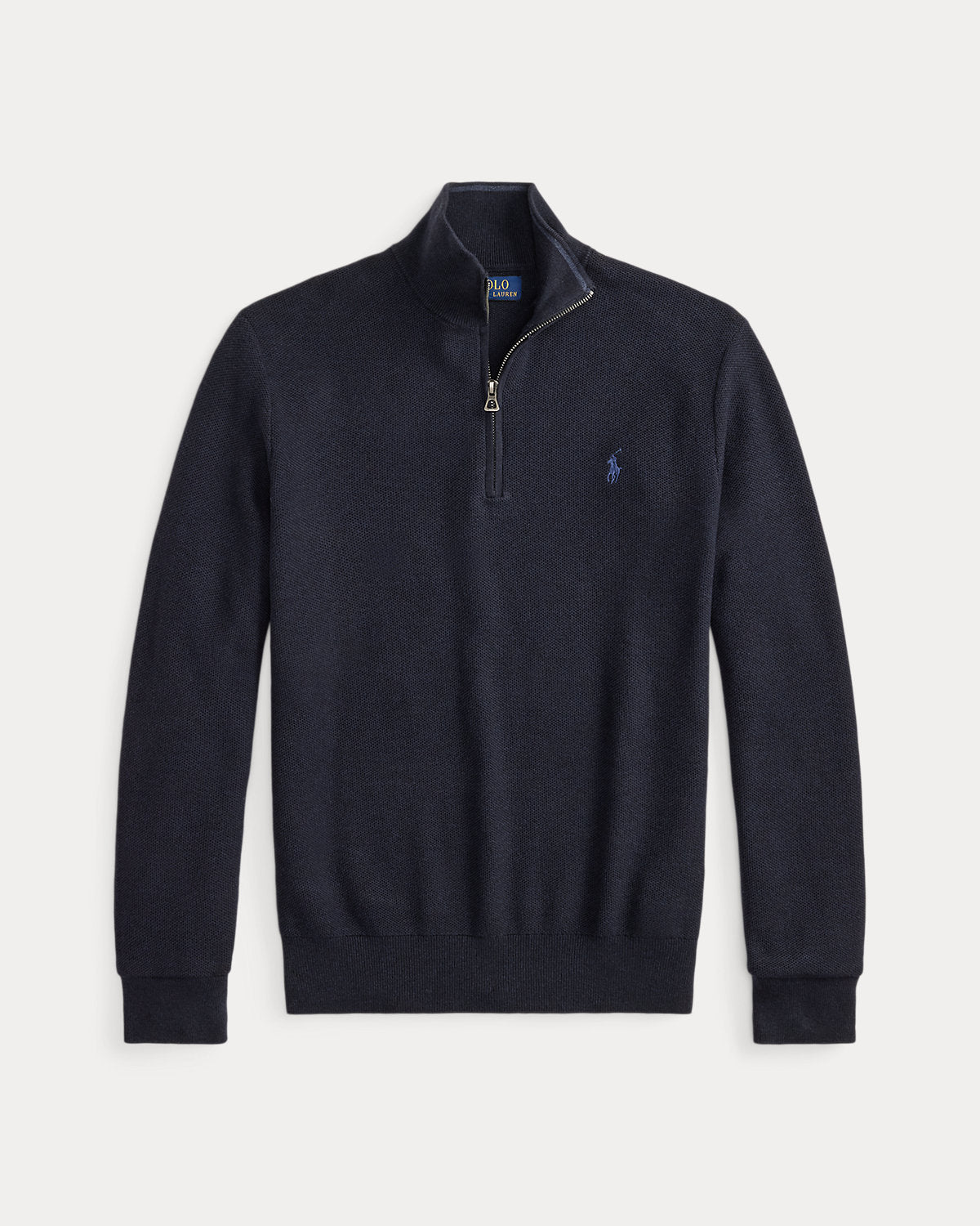Mesh-Knit Cotton Quarter-Zip Sweater