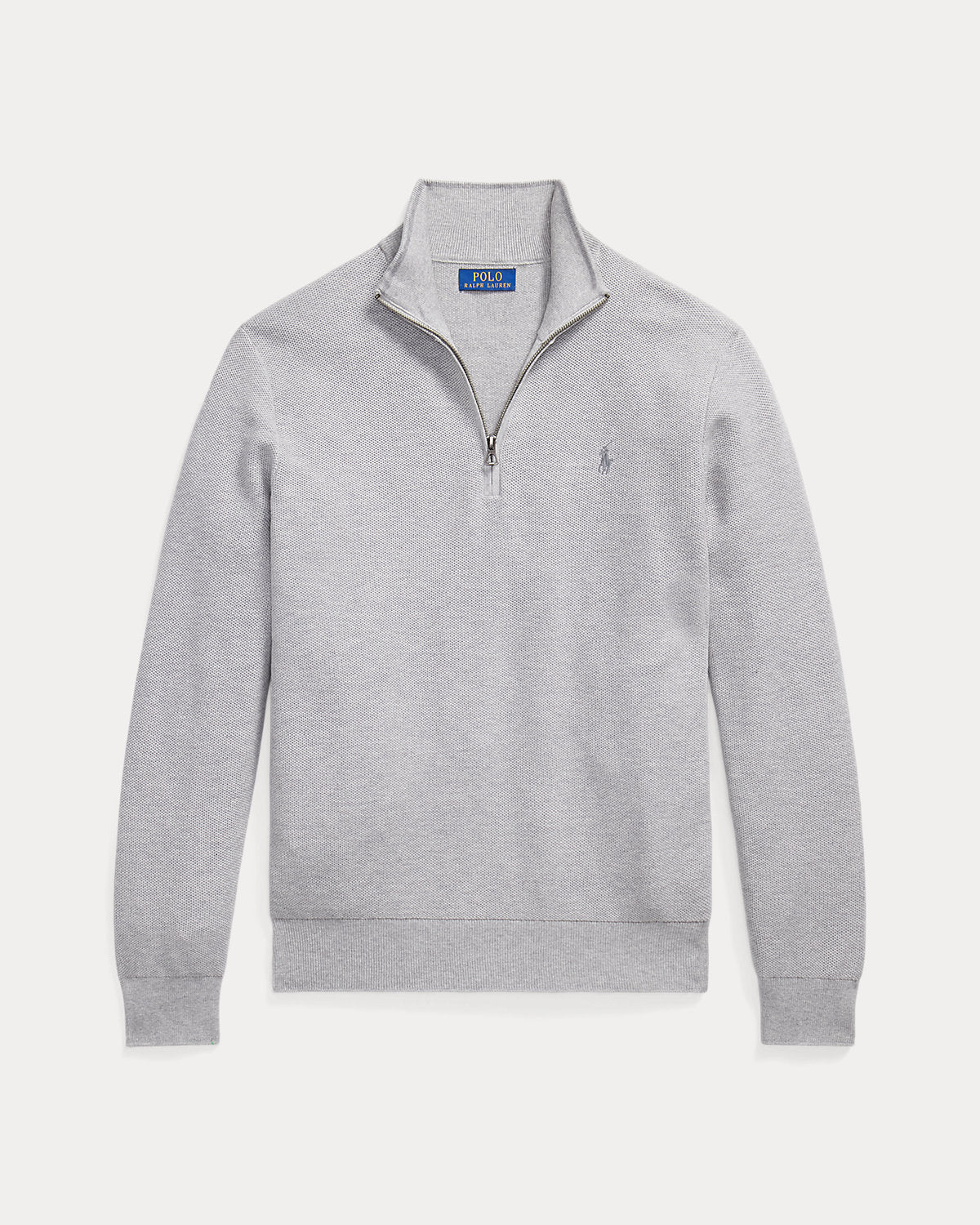 Mesh-Knit Cotton Quarter-Zip Sweater