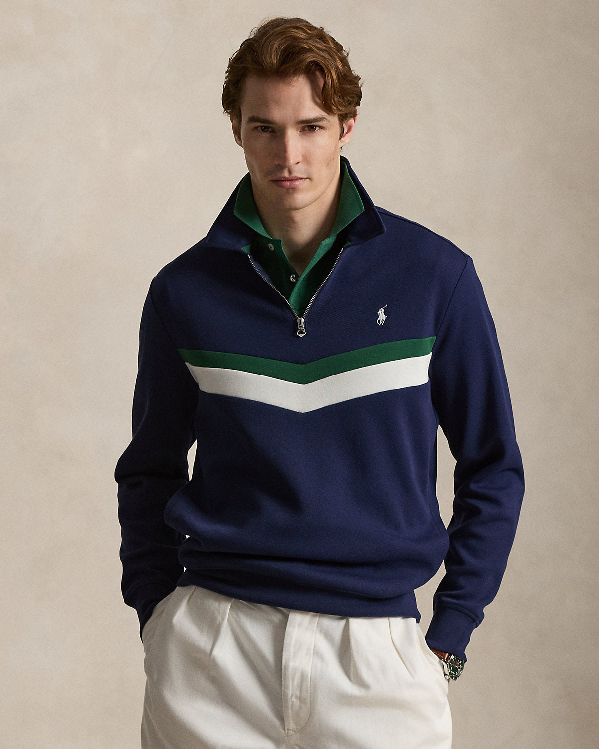 Double-Knit Quarter-Zip Sweatshirt