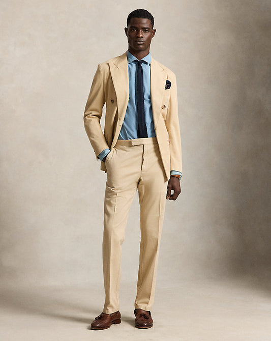 Garment-Dyed Stretch Chino Suit Trouser Tan