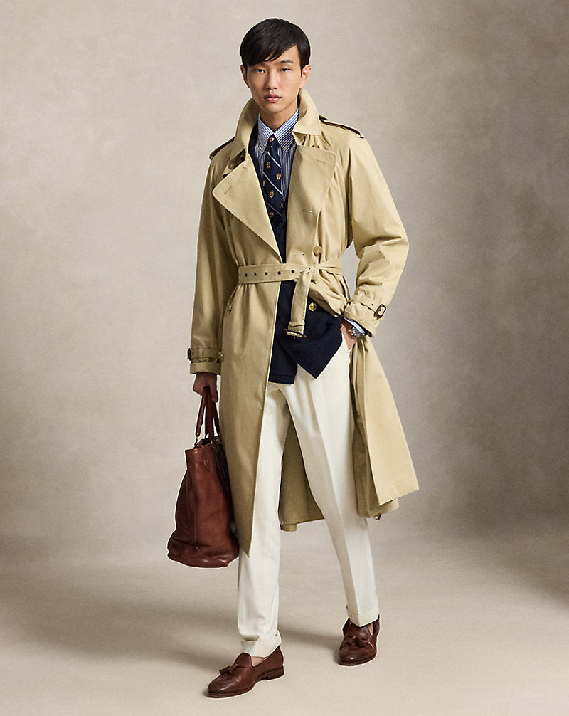 Lightweight Twill Trench Coat Hab Tan