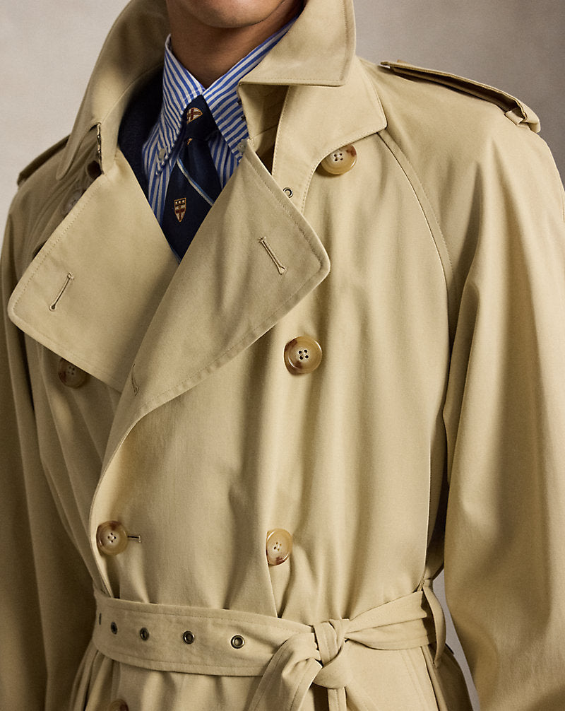 Lightweight Twill Trench Coat Hab Tan