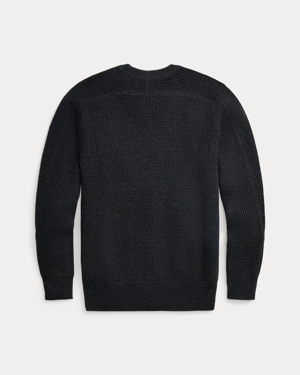 Waffle-Knit Cotton-Wool Jumper Black Heather