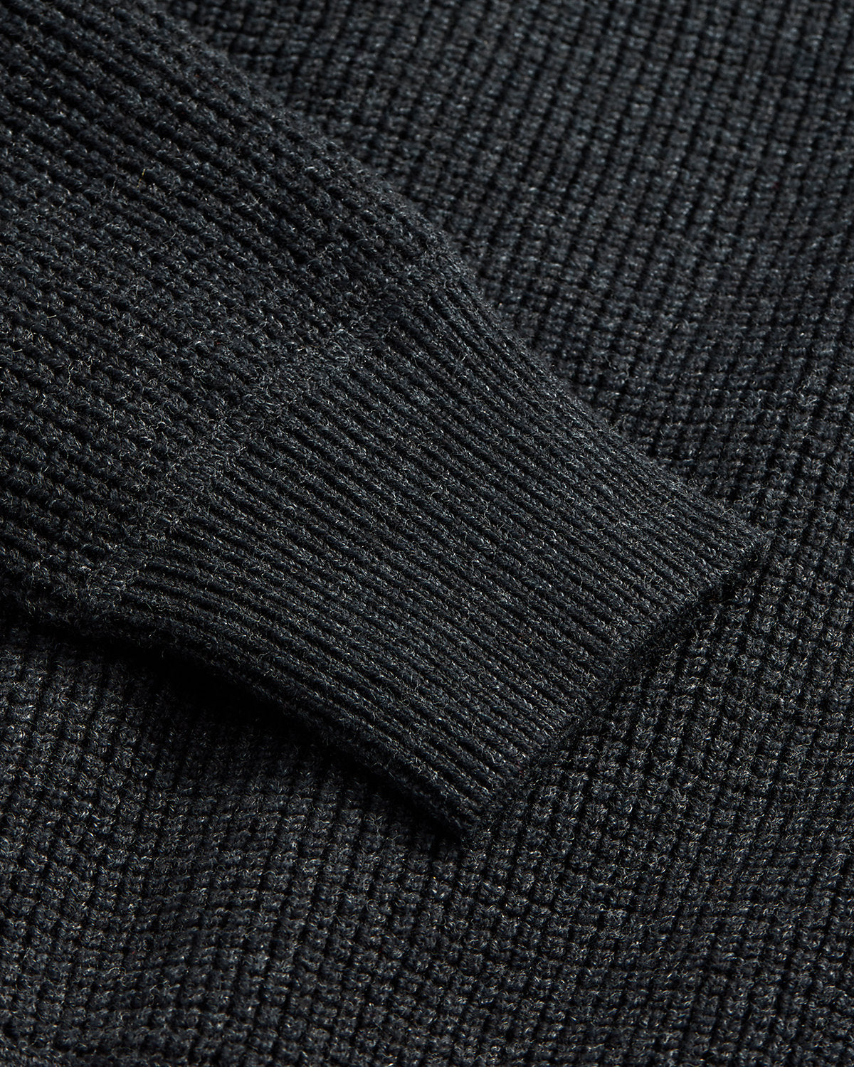 Waffle-Knit Cotton-Wool Jumper Black Heather