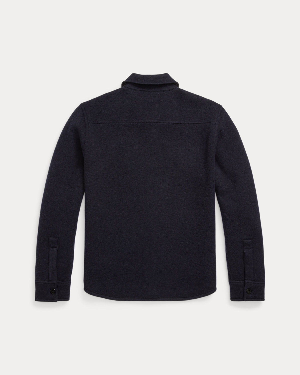 Birdseye Jacquard Wool Workshirt Jumper Navy
