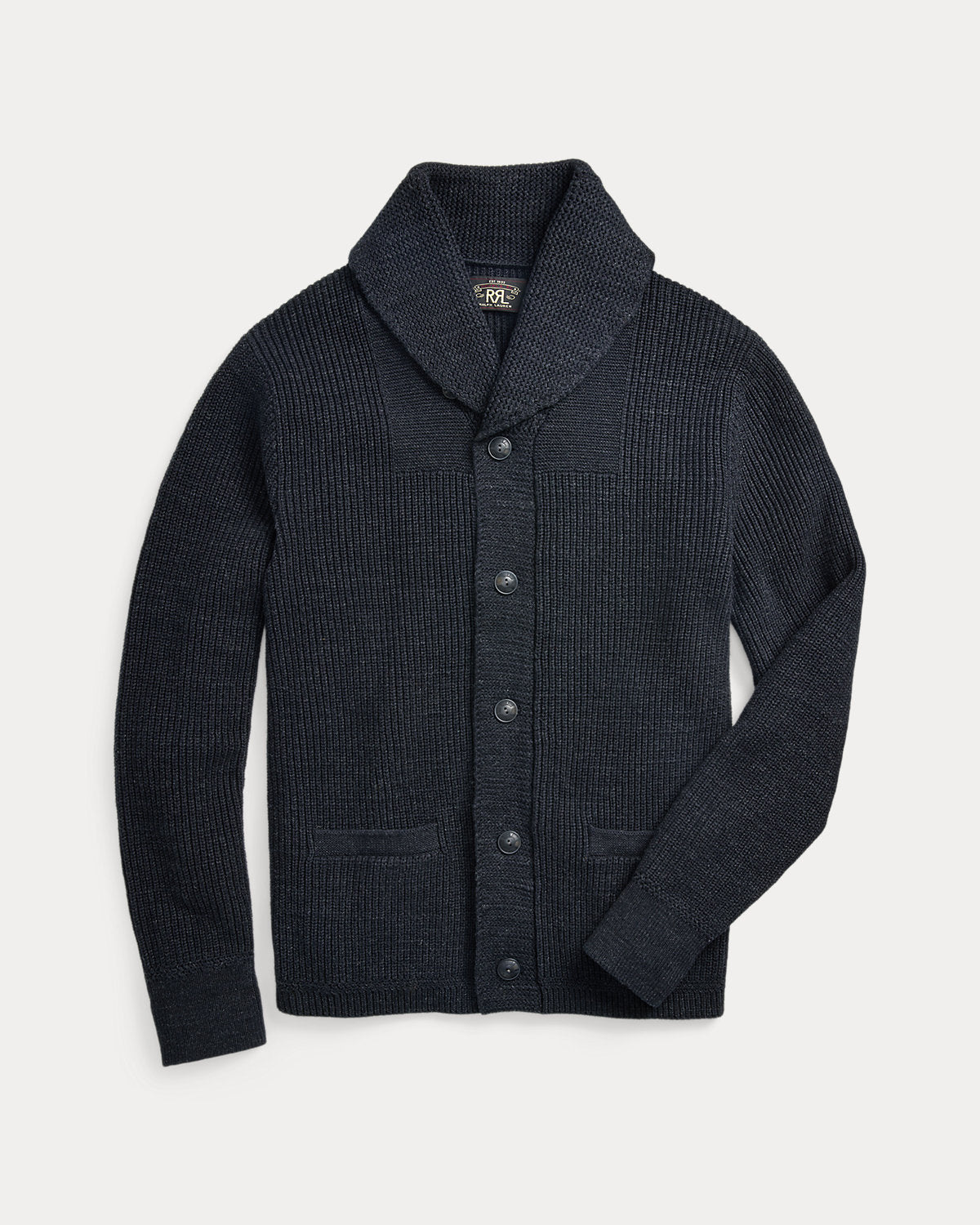 Cotton Shawl-Collar Cardigan Dark Navy Heather