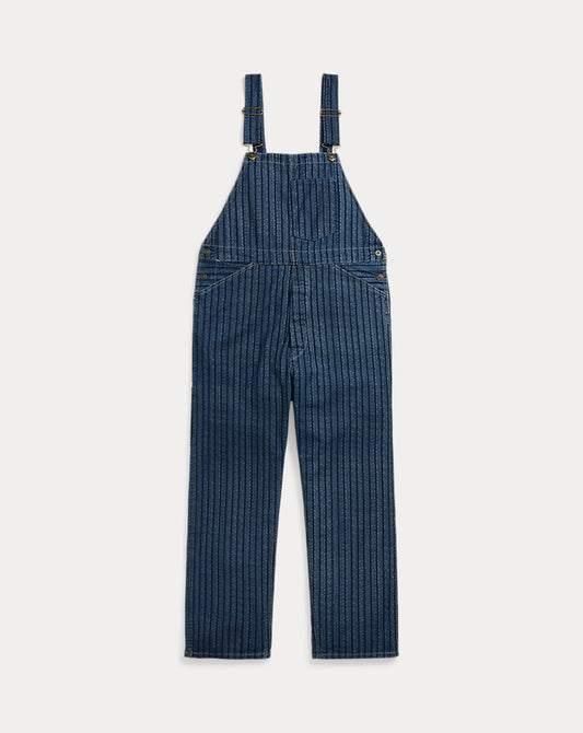 Indigo Striped Twill Overall