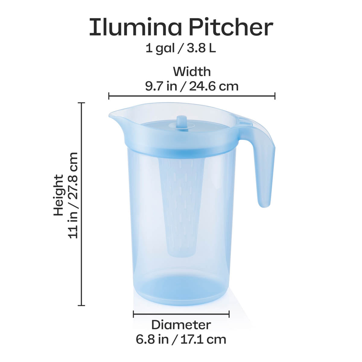 Ilumina 1Gallon Pitcher with Infuser | 1 Gal / 3.8 L
